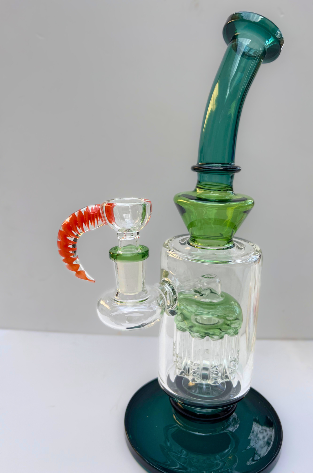 Horn Handle Heady Bowl – 14mm | Handblown Color Accent Slide