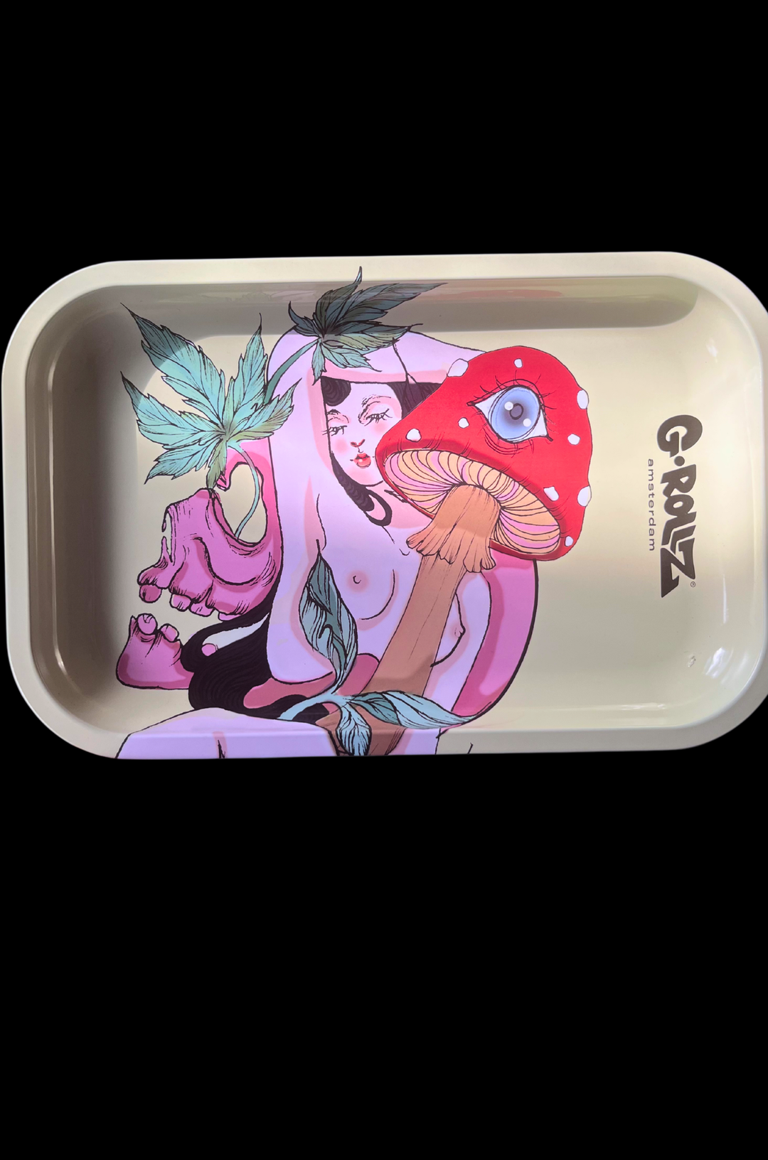Mushroom Maiden Rolling Tray (Large) 10.5 x 7 inch