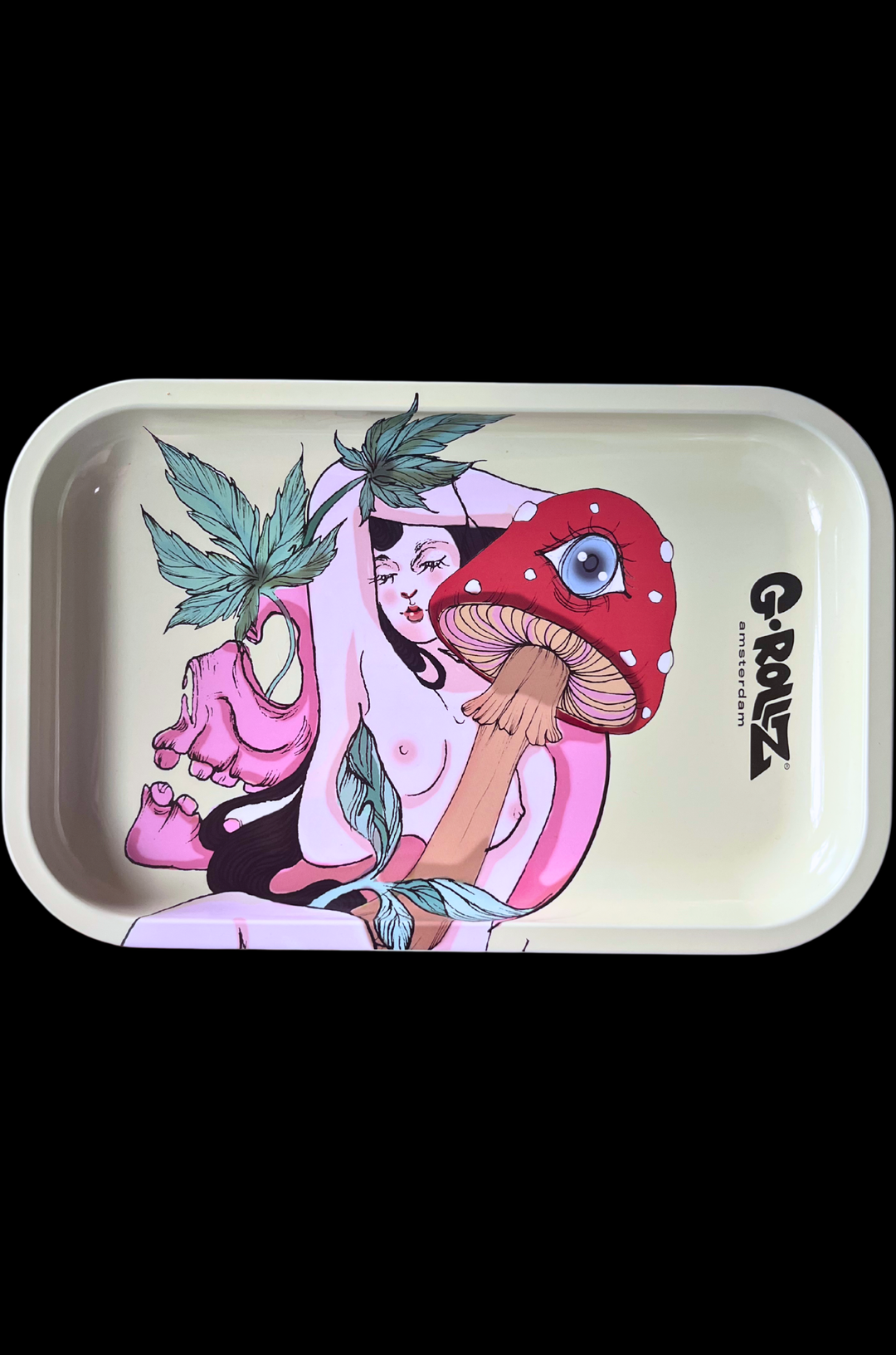 Mushroom Maiden Rolling Tray (Large) 10.5 x 7 inch