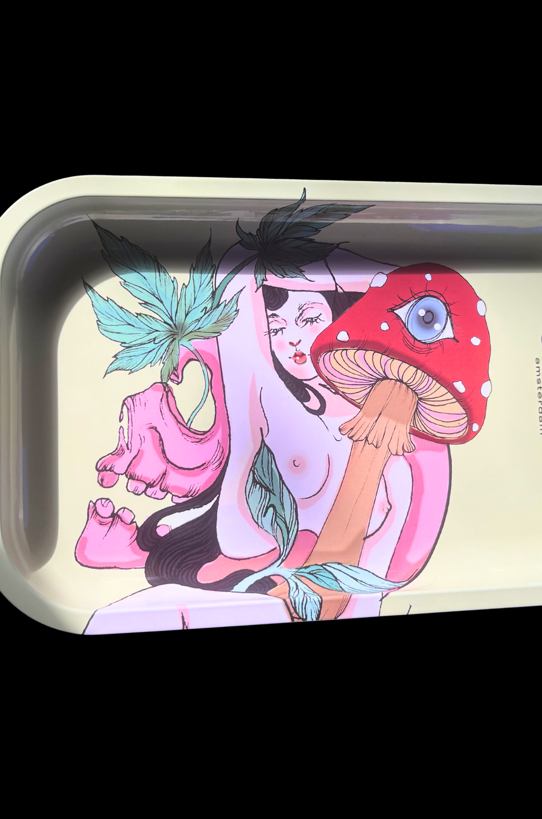 Mushroom Maiden Rolling Tray (Large) 10.5 x 7 inch