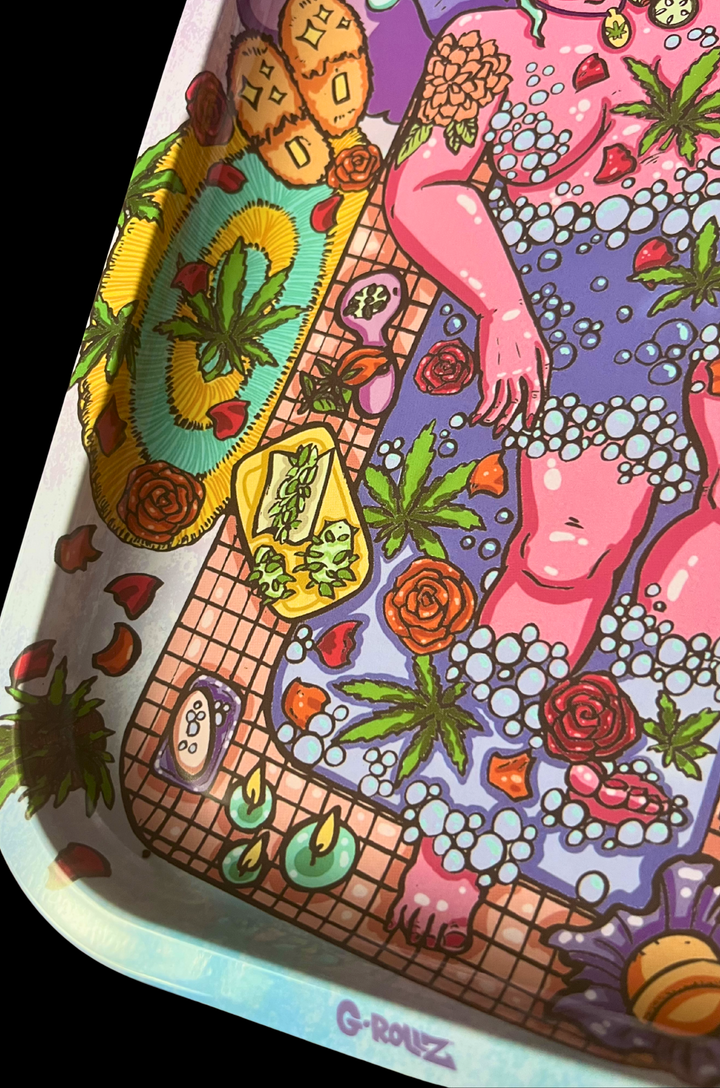 Canna Bath Rolling Tray (Large) 10.5 x 7 inch