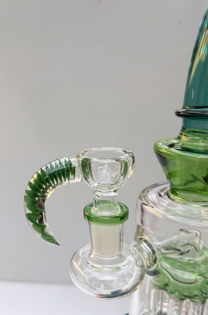 Horn Handle Heady Bowl – 14mm | Handblown Color Accent Slide