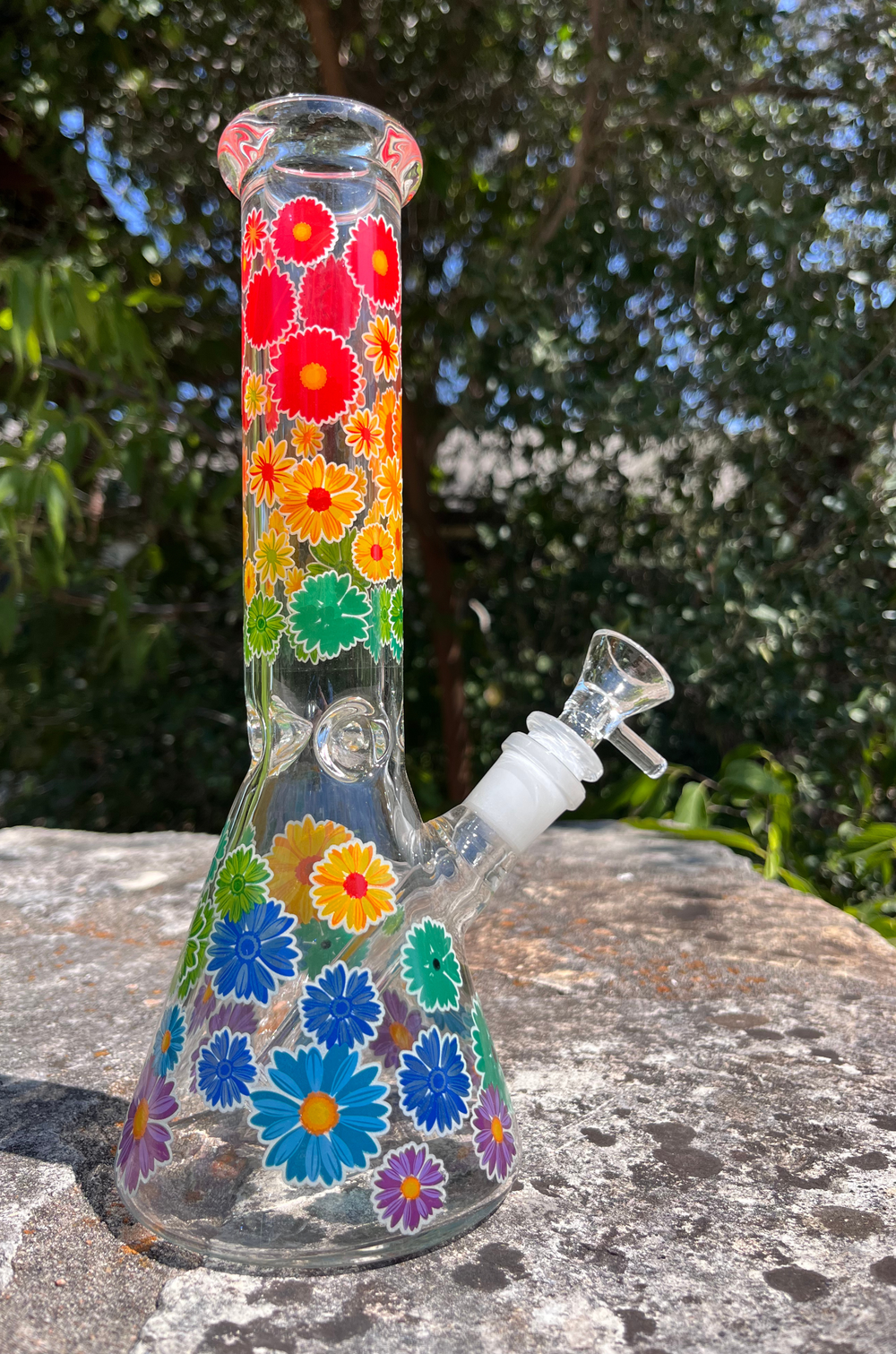 flower beaker bong with ice catcher
