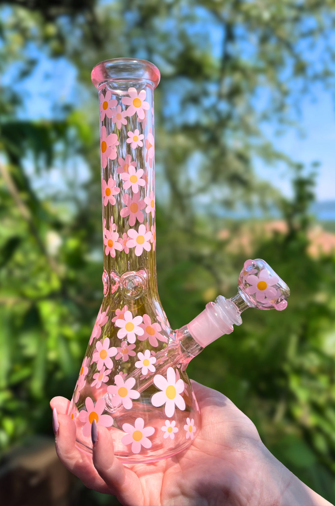 Pink Flower Bong