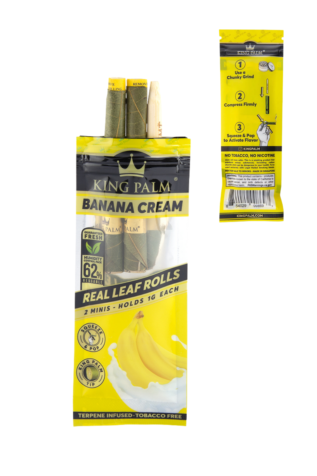 King Palm 2 Slim Rolls Banana Cream - The SWL Store 