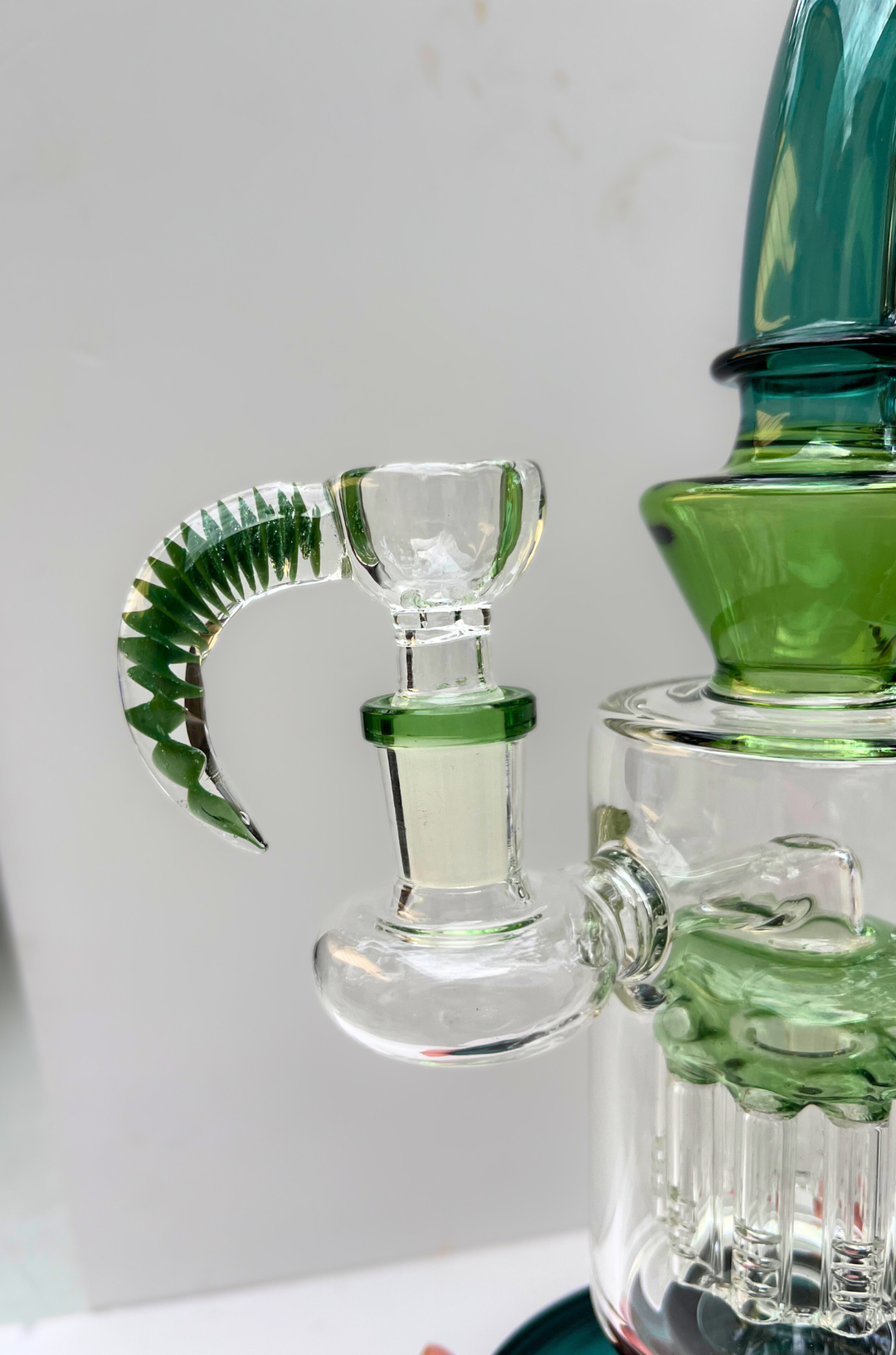 Horn Handle Heady Bowl – 14mm | Handblown Color Accent Slide