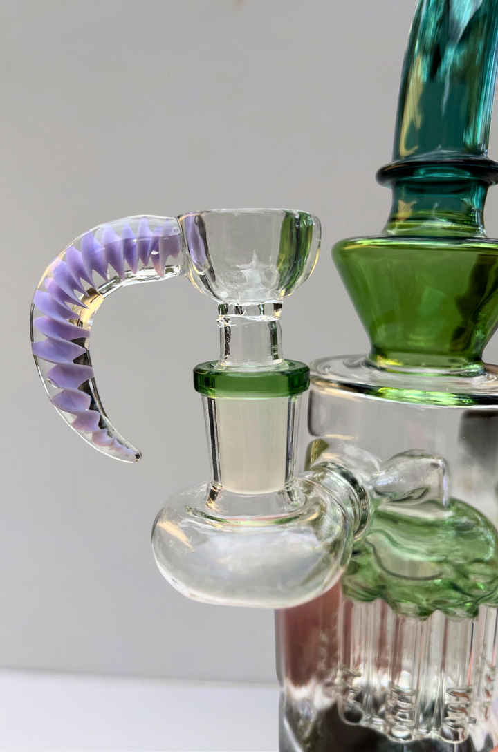 Horn Handle Heady Bowl – 14mm | Handblown Color Accent Slide